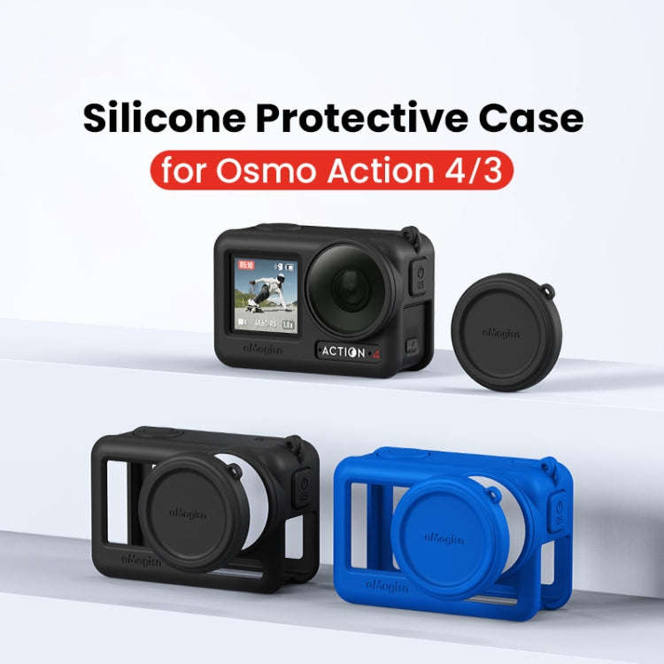 For DJI Osmo Action 4 / 3 aMagisn Silicone Protection Case Camera Protection Accessories(Black)
