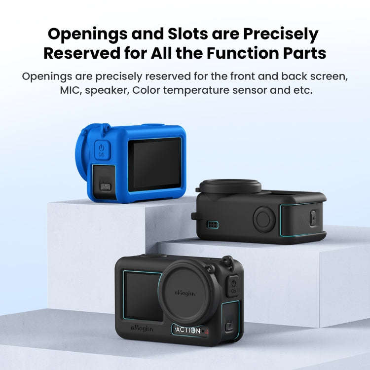 For DJI Osmo Action 4 / 3 aMagisn Silicone Protection Case Camera Protection Accessories(Black)