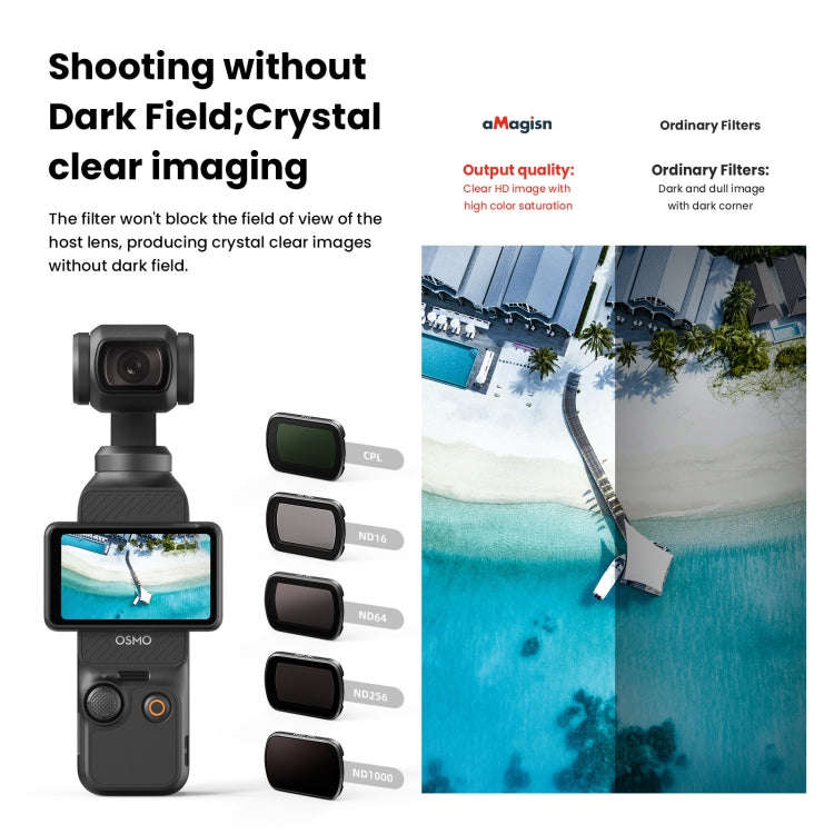 For DJI Osmo Pocket 3 aMagisn HD Double Sided Coated Filters Sports Camera Protective Goggles, St...