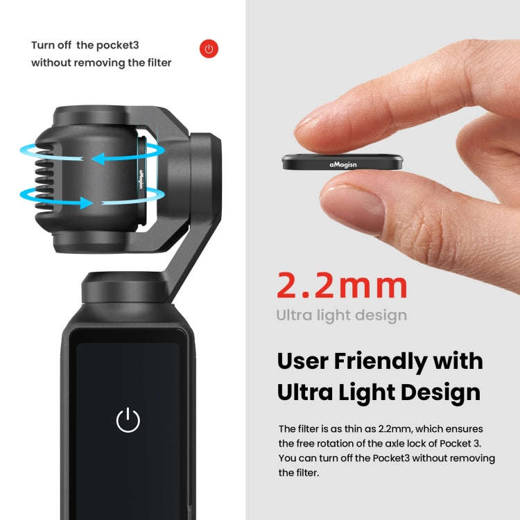 For DJI Osmo Pocket 3 aMagisn HD Double Sided Coated Filters Sports Camera Protective Goggles, St...