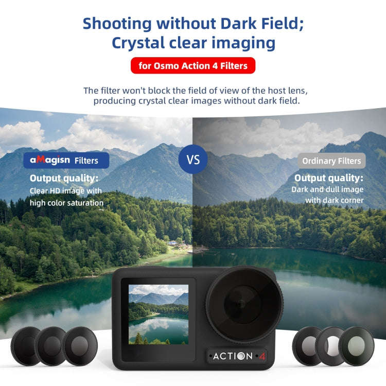 For DJI Osmo Action 5 Pro / 4 AMagisn Waterproof Filter Sports Camera Accessories, Style: CPL