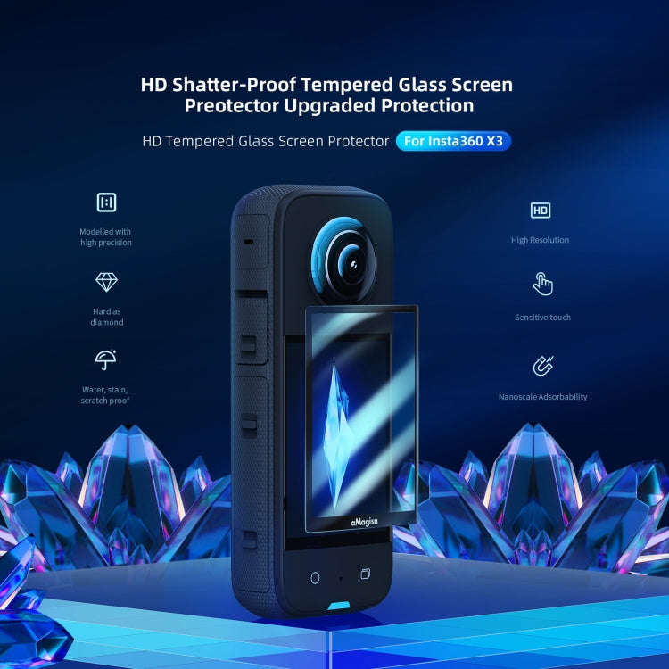 For Insta360 X3 aMagisn Screen Tempered Film Protection Sports Camera Accessories, Specification:...