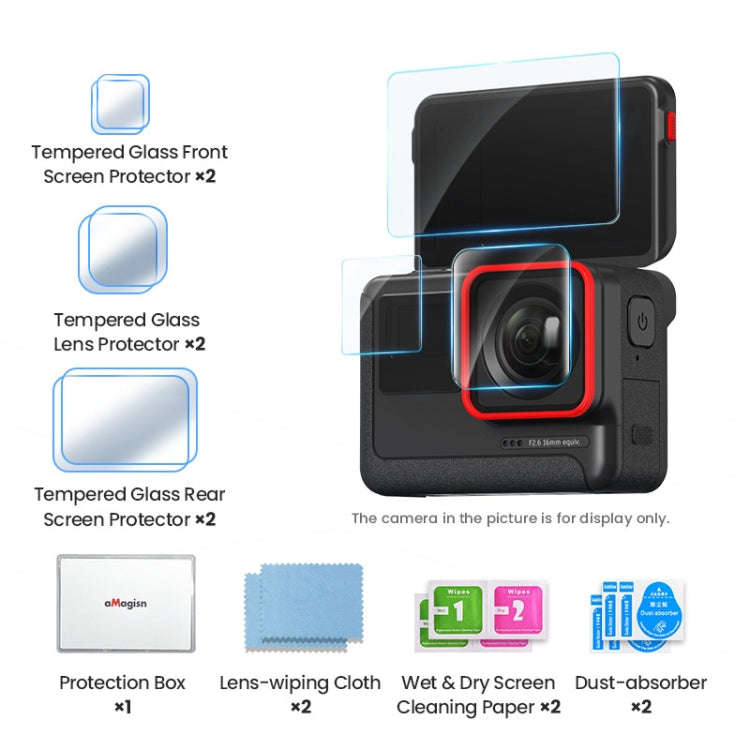 6 In 1 For Insta360 ACE aMagisn Tempered Film Protective Stickers Sports Camera Accessories