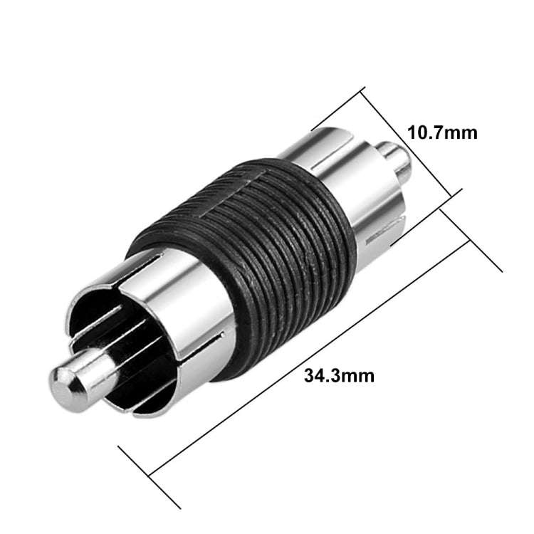 10pcs RCA Lotus Head Straight-through Male Monitoring Audio Adapter AV Butt Joint(Male to Male)