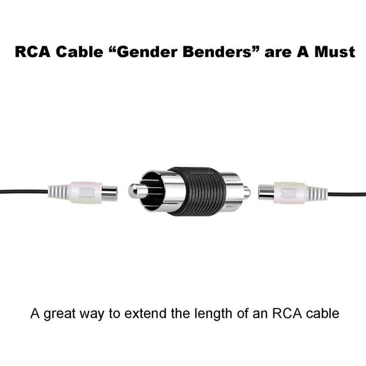 10pcs RCA Lotus Head Straight-through Male Monitoring Audio Adapter AV Butt Joint(Male to Male)