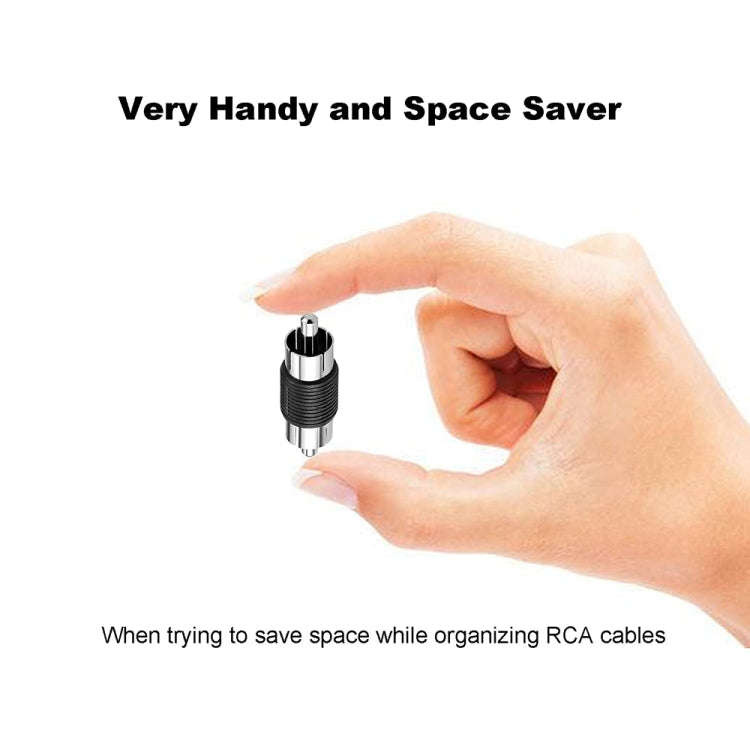 10pcs RCA Lotus Head Straight-through Male Monitoring Audio Adapter AV Butt Joint(Male to Male)