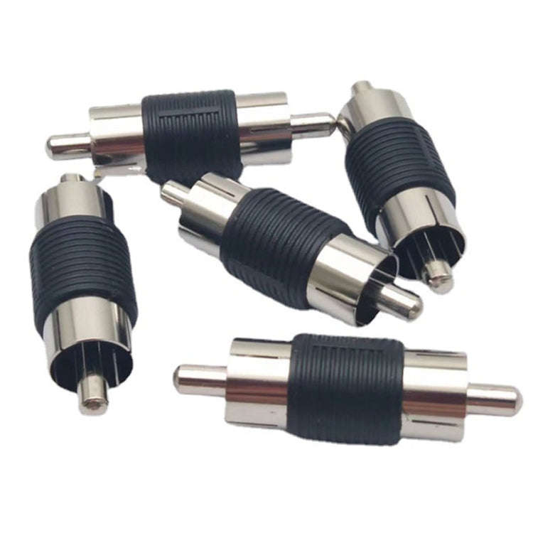 10pcs RCA Lotus Head Straight-through Male Monitoring Audio Adapter AV Butt Joint(Male to Male)