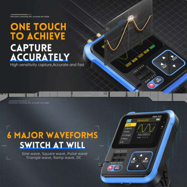 FNIRSI 3 In 1 Handheld Digital Oscilloscope LCR Transistor Tester, Specification: Standard