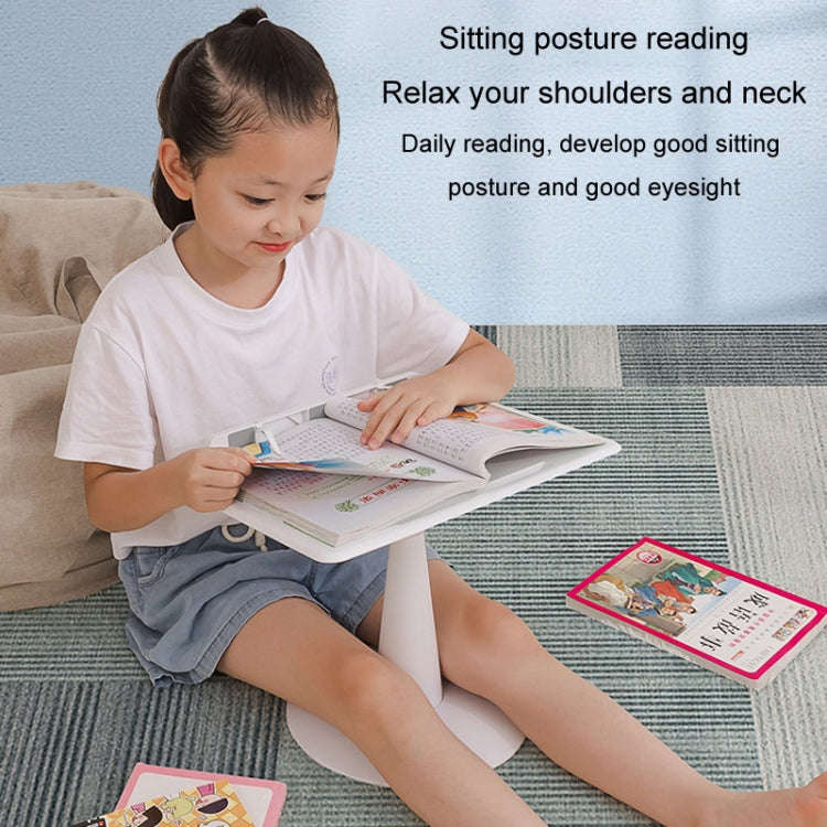 Children Reading Rack Flip Book Reading Stand Multi-functional Adjustable Student Bookshelf(White)