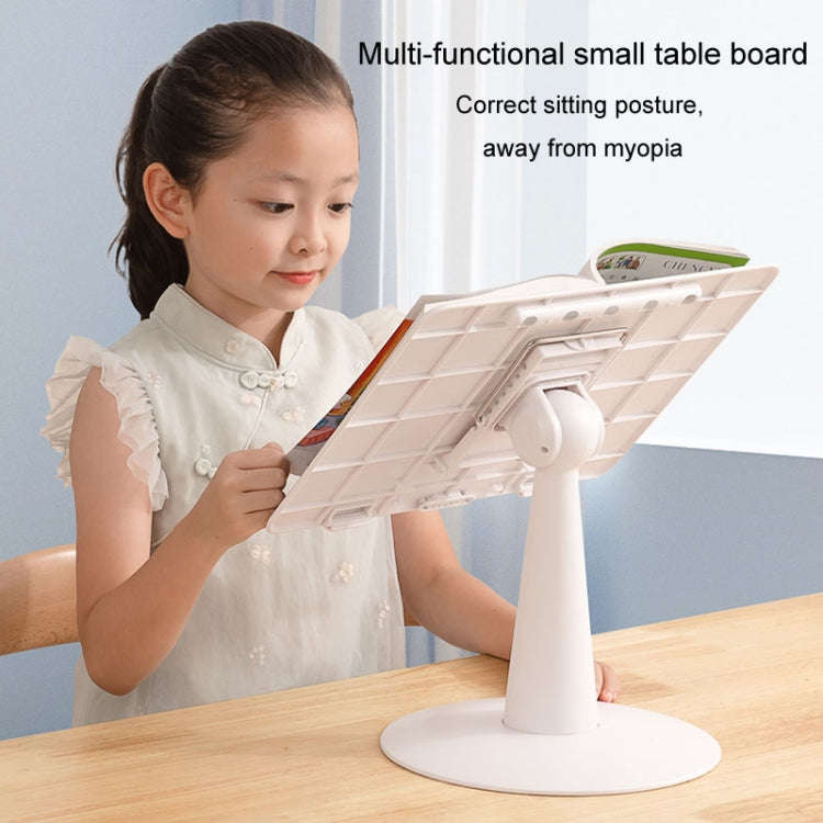 Children Reading Rack Flip Book Reading Stand Multi-functional Adjustable Student Bookshelf(White)