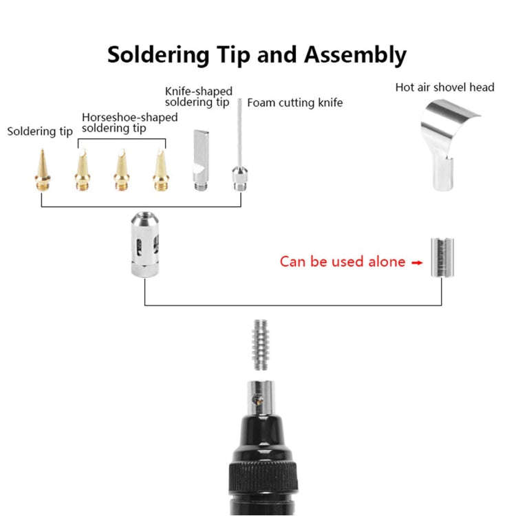 13pcs /Set Pen Type 3 In 1 Gas Soldering Iron Multi-function Gas Soldering Iron Set(Transparent G...