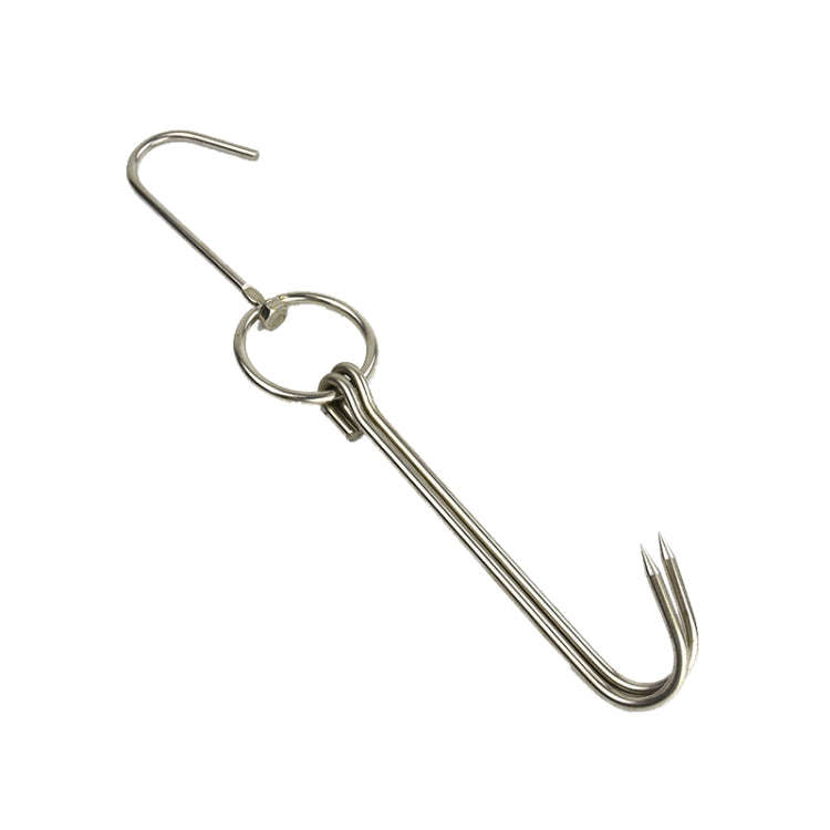 Stainless Steel Double Ring Duck Cooker Hanger Outdoor Barbecue Hanging Hook Stand, Specs: 6 Cent...
