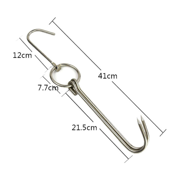 Stainless Steel Double Ring Duck Cooker Hanger Outdoor Barbecue Hanging Hook Stand, Specs: 6 Cent...