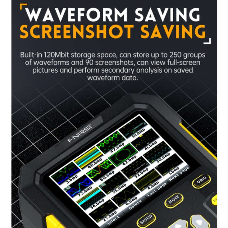 FNIRSI 2 In 1 Small Handheld Fluorescence Digital Dual-Channel Oscilloscope, US Plug(Yellow)