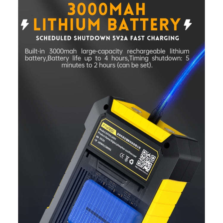 FNIRSI 2 In 1 Small Handheld Fluorescence Digital Dual-Channel Oscilloscope, US Plug(Yellow)