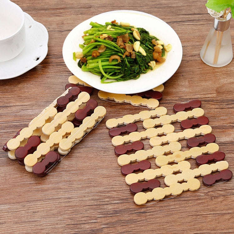 Bamboo Dining Table Insulation Pad Heatproof Coasters Anti-Scald Pot Mat(16.5cm Round)