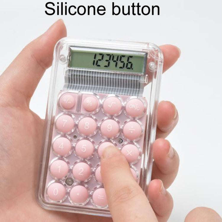 Small Silent Simple Calculator Mini Candy Dormitory Student Office Exam Tool(Pink)