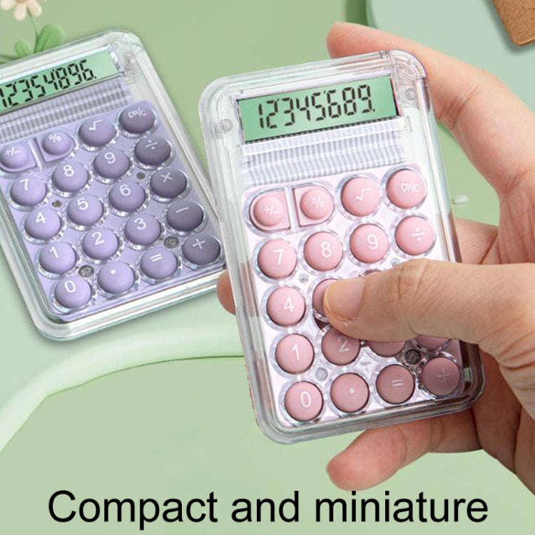 Small Silent Simple Calculator Mini Candy Dormitory Student Office Exam Tool(Pink)