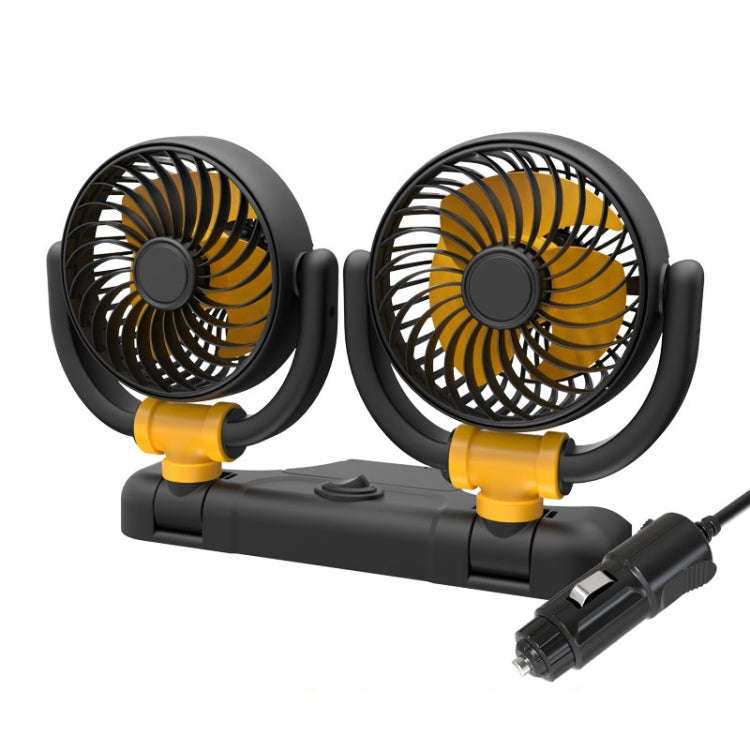 SUITU Car Foldable Cooling Fan Automobile Summer Temperature Reduction Fan, Model: Dual 12V Cigar...