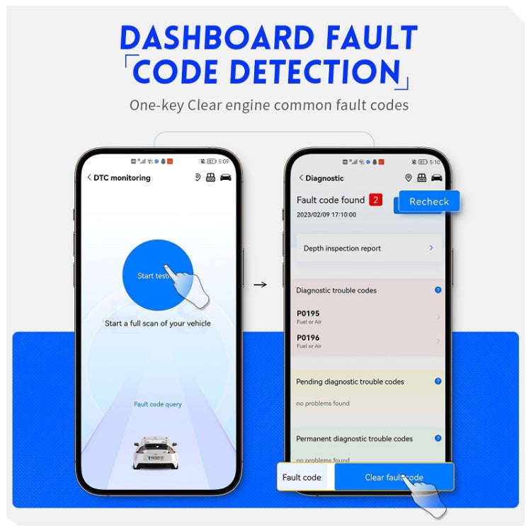FNIRSI Bluetooth 5.1 Car Engine OBD2 Fault Code Diagnostic Instrument(English)