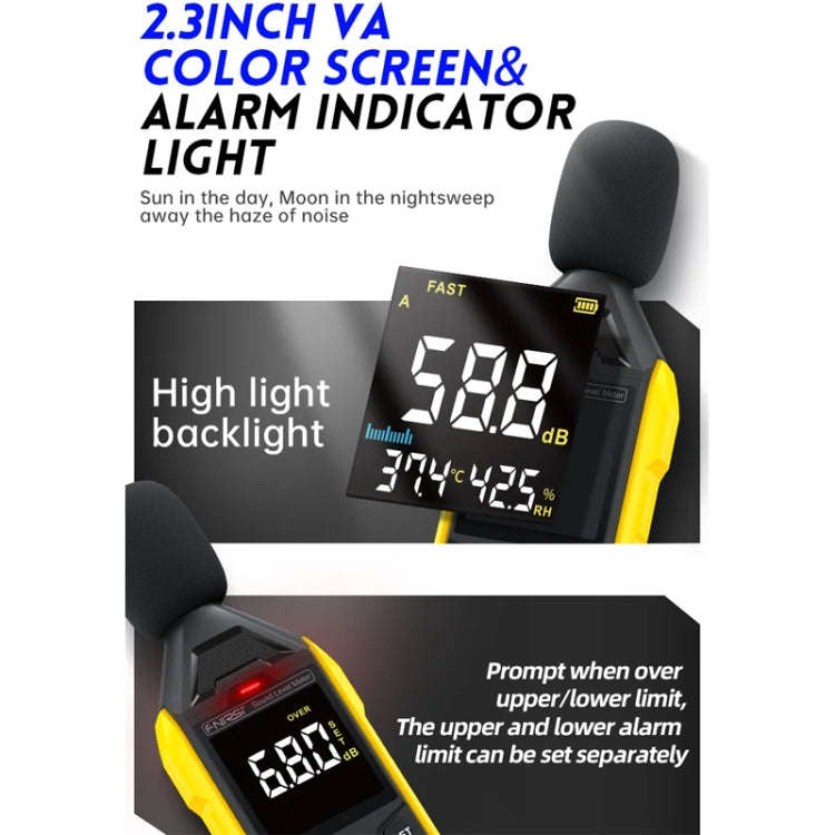 FNIRSI Noise Decibel Meter Home Volume Detector(Yellow)