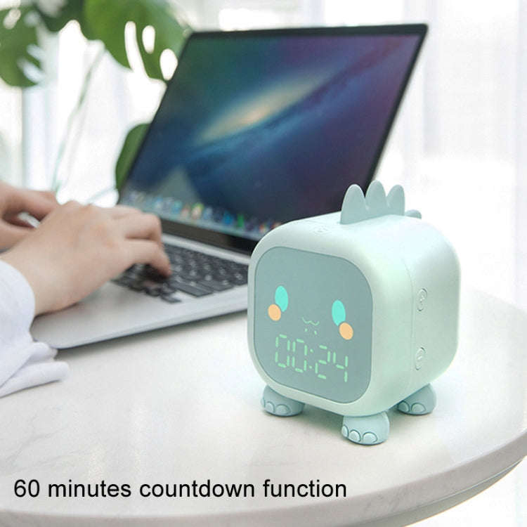 Dinosaur Kids Alarm Clock Electronic Clock Multifunctional Chime Small Alarm Clock(Green)