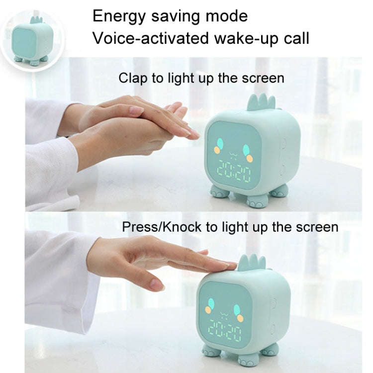 Dinosaur Kids Alarm Clock Electronic Clock Multifunctional Chime Small Alarm Clock(Green)