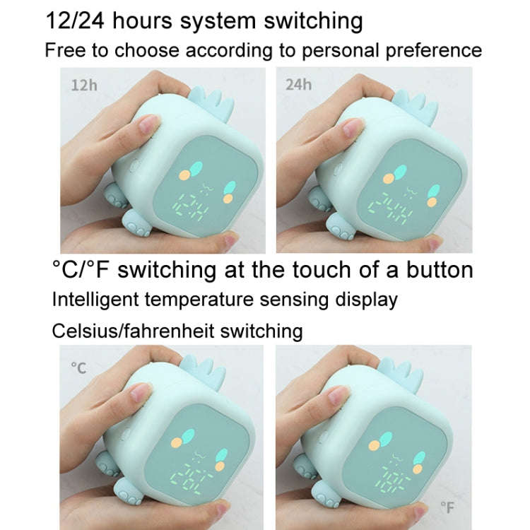 Dinosaur Kids Alarm Clock Electronic Clock Multifunctional Chime Small Alarm Clock(Green)