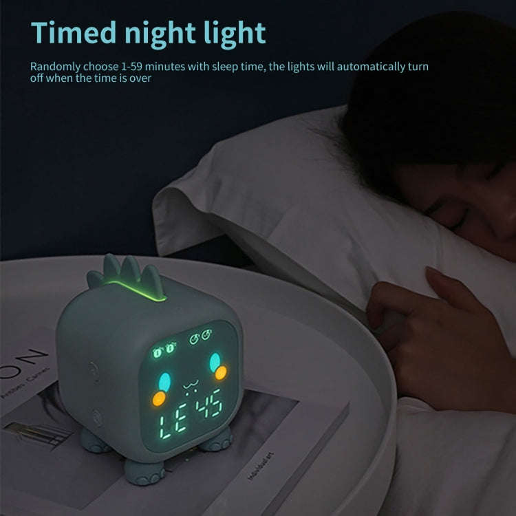 Dinosaur Kids Alarm Clock Electronic Clock Multifunctional Chime Small Alarm Clock(Green)