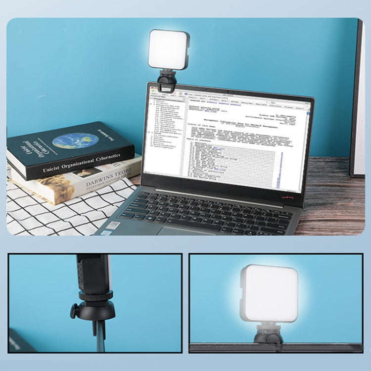 W64 64LEDs Video Conferencing Mobile Laptop Live Fill Light Photography Pocket Lamp, Spec: Clip+T...