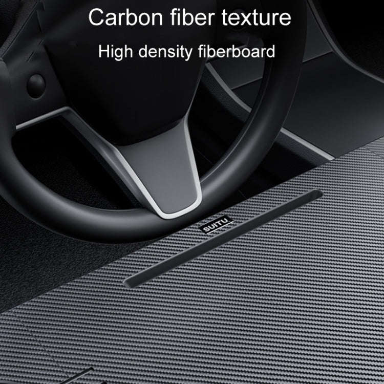 For Tesla Model Y/3 SUITU Car Center Folding Small Table Board Camping Dining Plate(Black Brown)