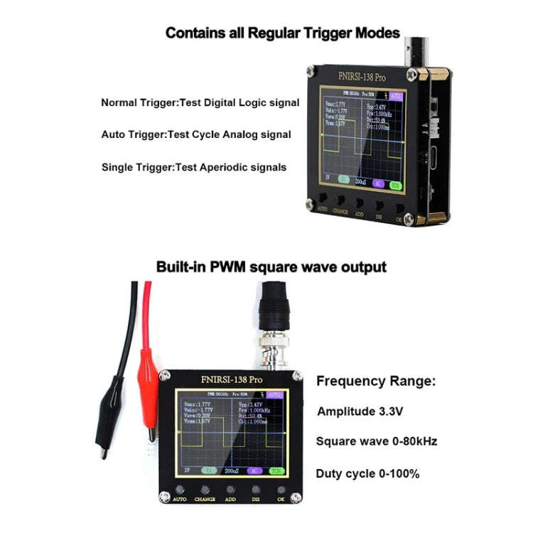 FNIRSI Handheld Small Teaching Maintenance Digital Oscilloscope, Specification: Standard Without ...