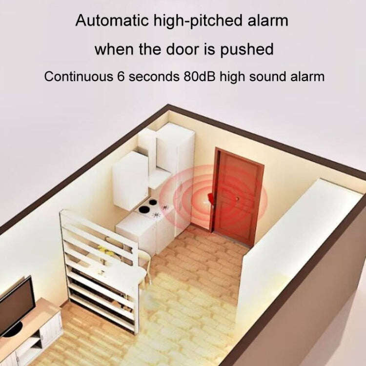 Door Stopper Home Burglary Girls Live Alone Security Lock Inside Opening Door Plug, Style: With A...