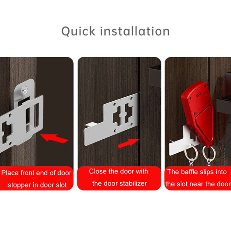 Door Stopper Home Burglary Girls Live Alone Security Lock Inside Opening Door Plug, Style: With A...