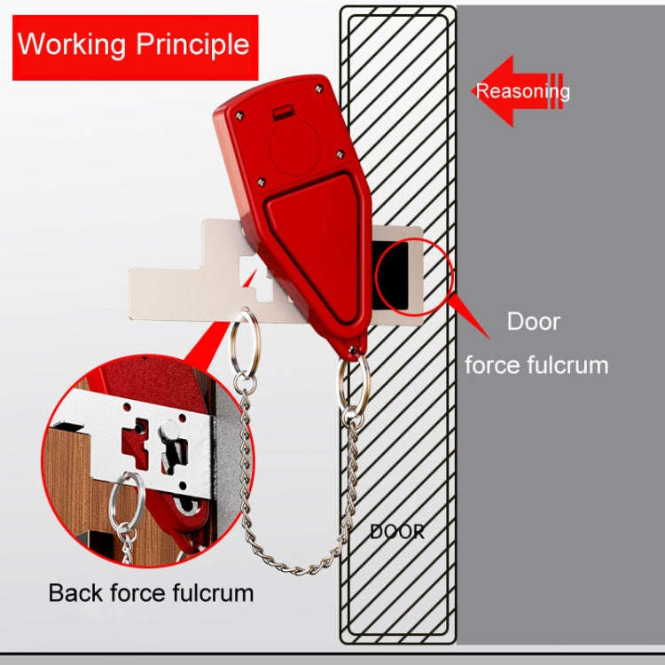 Door Stopper Home Burglary Girls Live Alone Security Lock Inside Opening Door Plug, Style: With A...