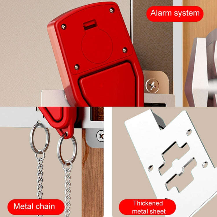Door Stopper Home Burglary Girls Live Alone Security Lock Inside Opening Door Plug, Style: With A...