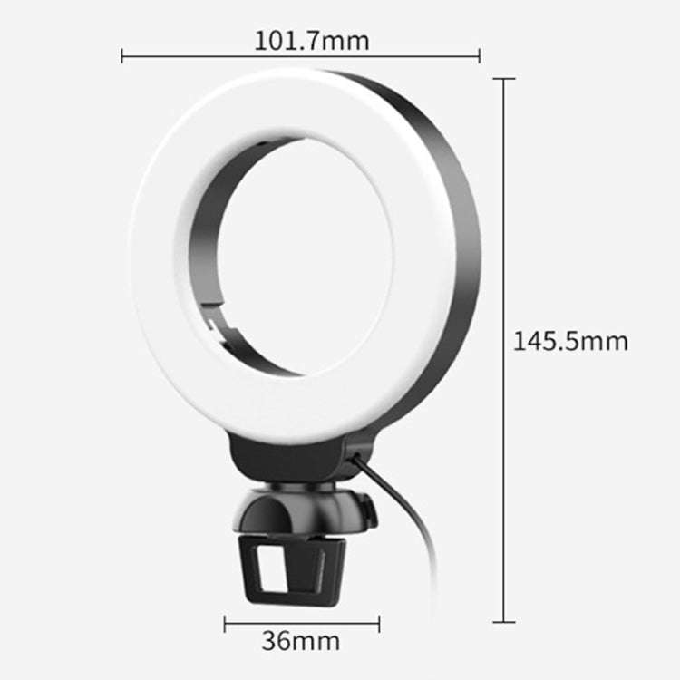YRing48 4-Inch 48LEDs Laptop Camera Video Conference Live Beauty Ring Fill Light, Spec: Clip Set