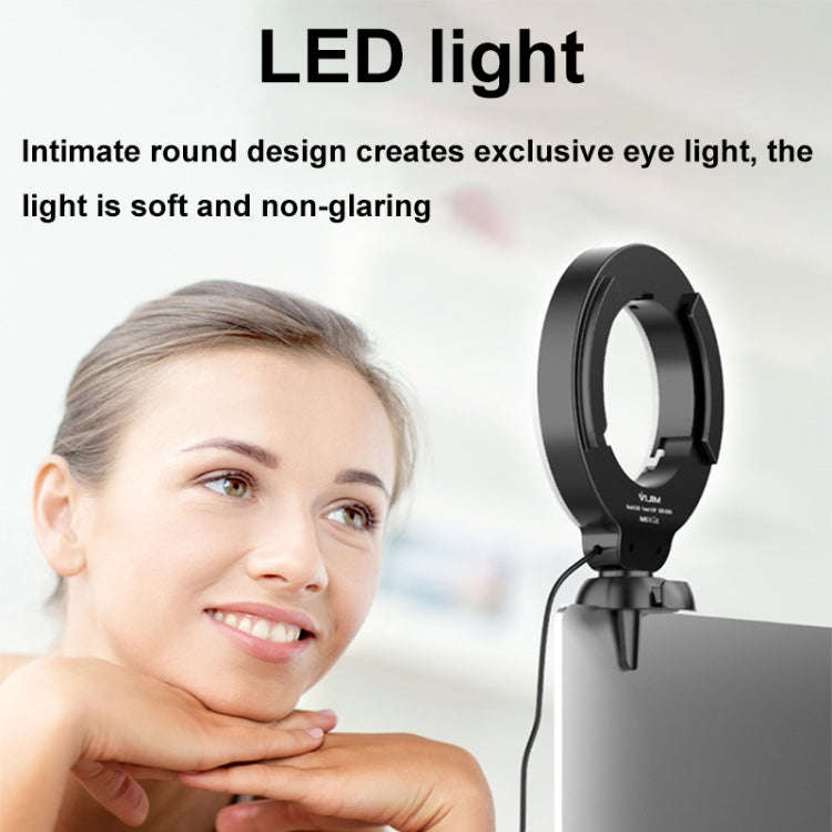 YRing48 4-Inch 48LEDs Laptop Camera Video Conference Live Beauty Ring Fill Light, Spec: Clip Set
