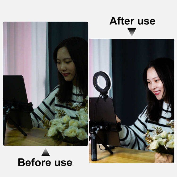 YRing48 4-Inch 48LEDs Laptop Camera Video Conference Live Beauty Ring Fill Light, Spec: Clip Set
