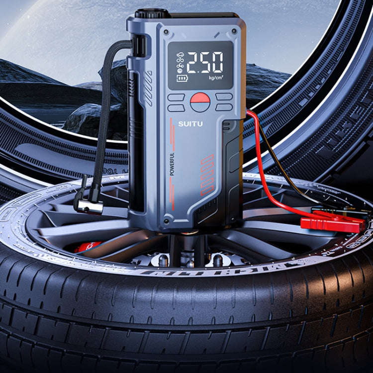 SUITU ST-9631 8pcs /Set Portable Outdoor Car Battery Emergency Start Power Car Inflatable Pump, S...