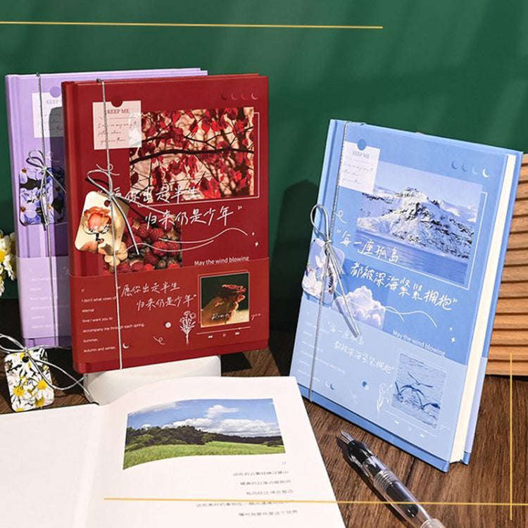 14 x 19.5cm Horizontal Line Inside Notebook Student Handbook Excerpt Book(Evening Breeze)