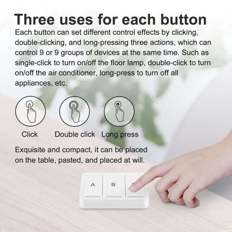 Zigbee Tuya Smart 3-key Situational Wireless Smart Switch(3 Road)