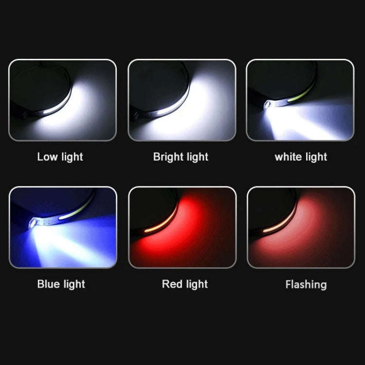 Fluorescent Belt Sensor Headlight Outdoor Running and Cycling Head Torch(White+Blue Light)