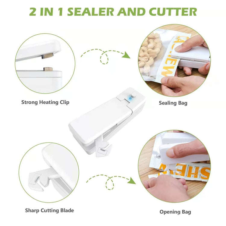 USB Charging Mini Magnetic Sealing Machine Portable Sealing Clip Food Moisture-proof Sealer(Pink)