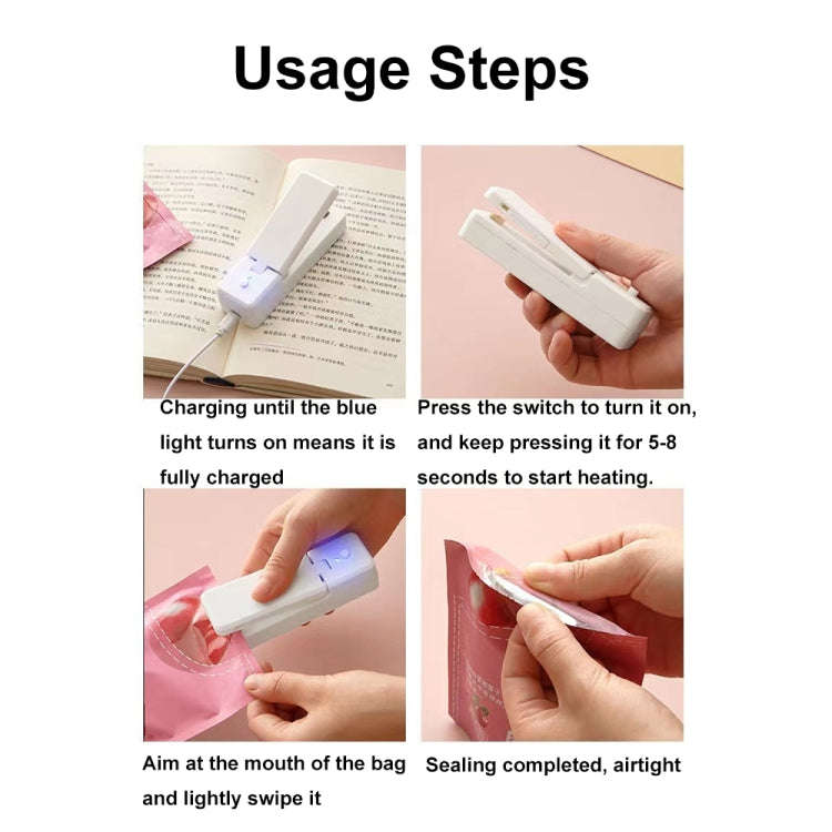 USB Charging Mini Magnetic Sealing Machine Portable Sealing Clip Food Moisture-proof Sealer(Gray)