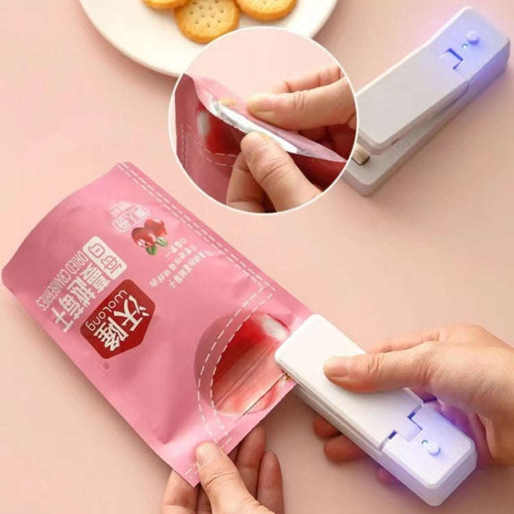 USB Charging Mini Magnetic Sealing Machine Portable Sealing Clip Food Moisture-proof Sealer(White)