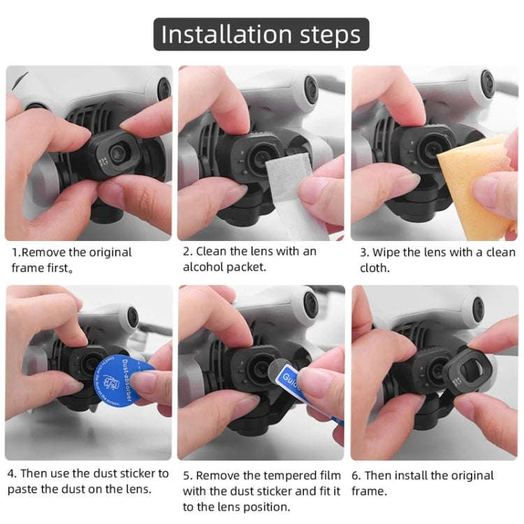 For DJI Mini 4 Pro Sensor / Lens Tempered Film Anti-scratch Protector, Spec: 2 Sets