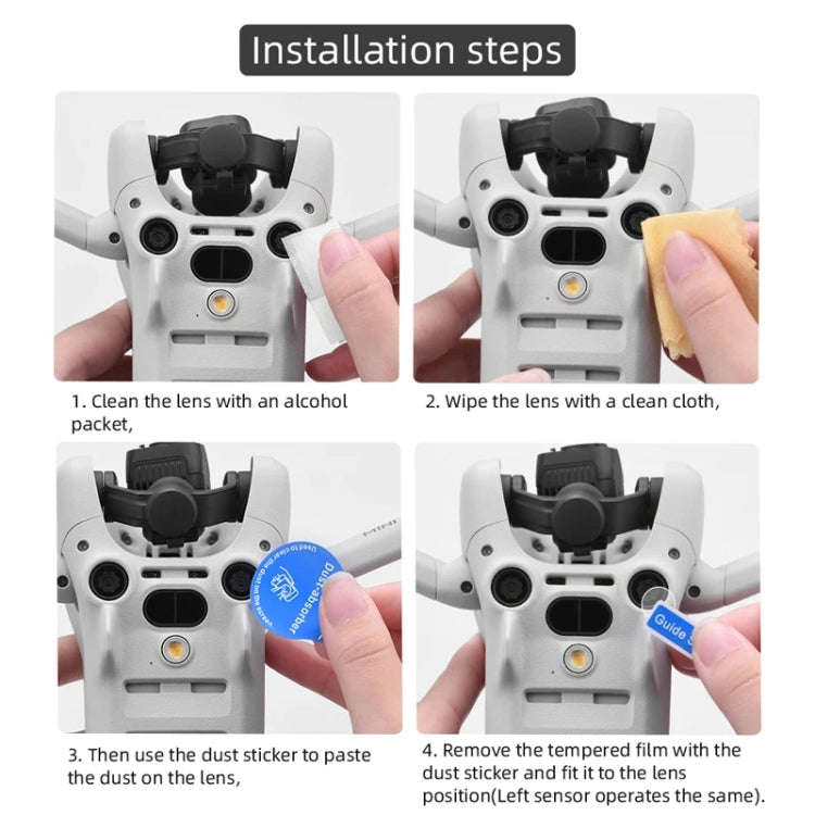 For DJI Mini 4 Pro Sensor / Lens Tempered Film Anti-scratch Protector, Spec: 2 Sets