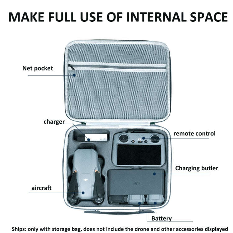 For DJI MAVIC AIR 3 LKTOP Carrying Case Waterproof Shoulder Bag Handbag, Spec: PU Material