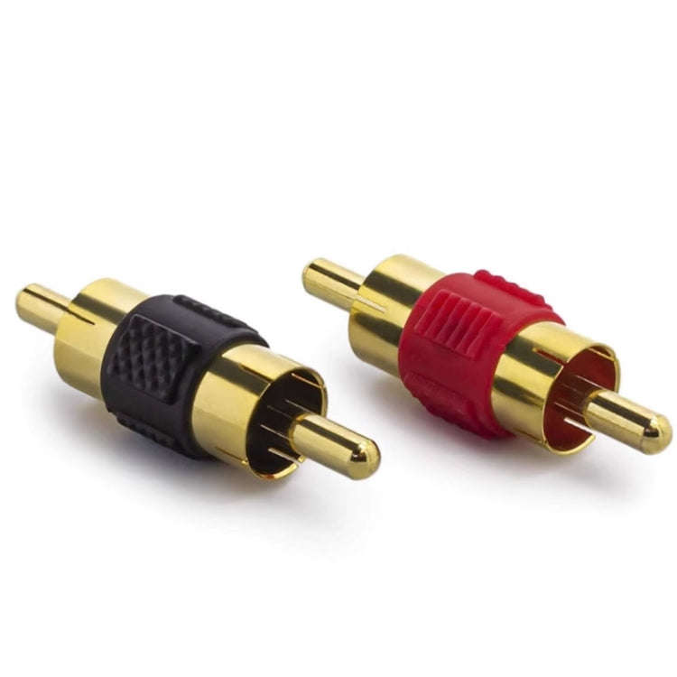 10pcs Gold-plated RCA Lotus Male to-Male  AV Audio Adapter(Red)